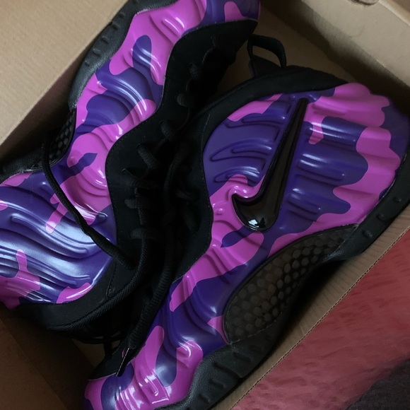 nike foamposite purple camo
